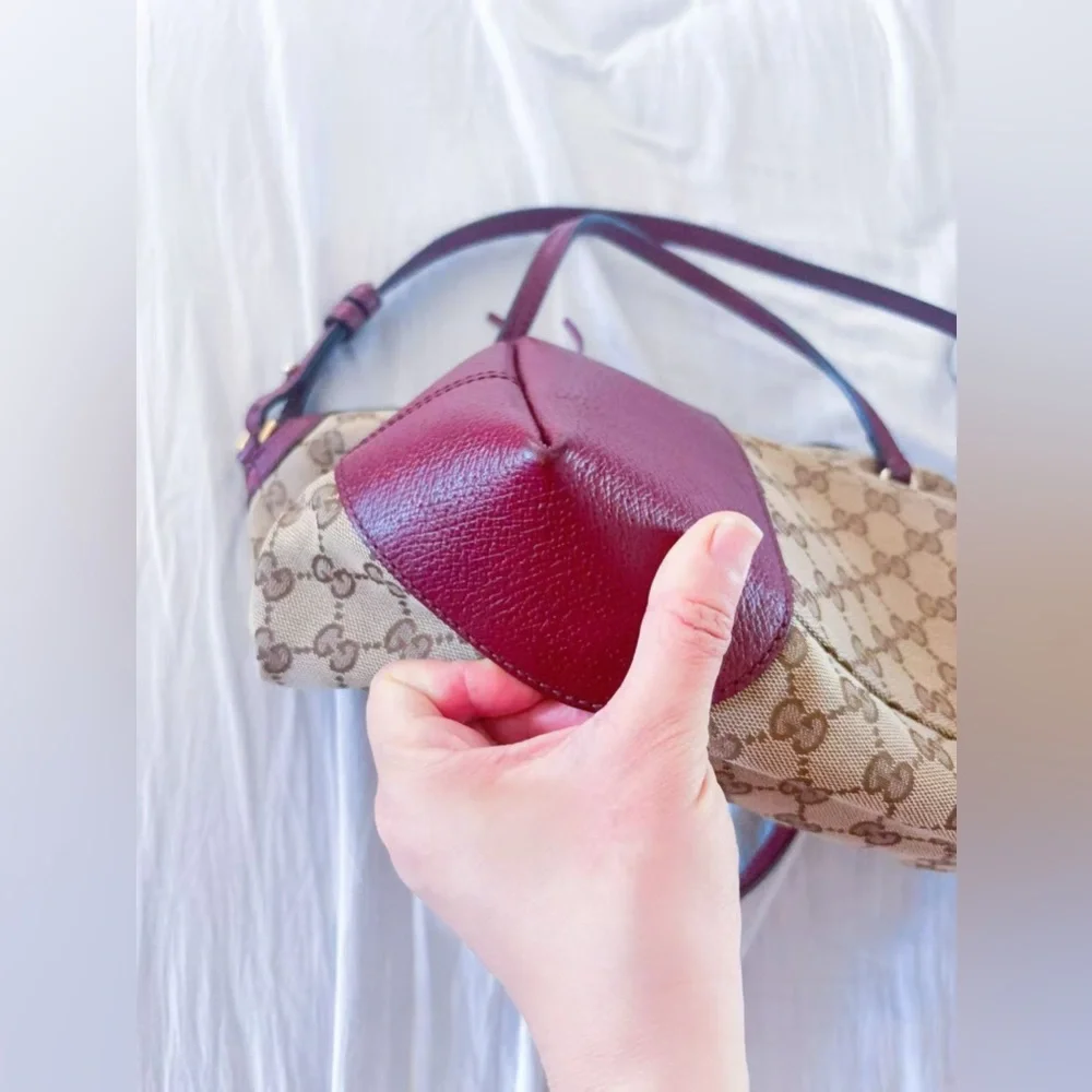GUCCI GG‎ Canvas Hand Bag 2way Beige velvet color